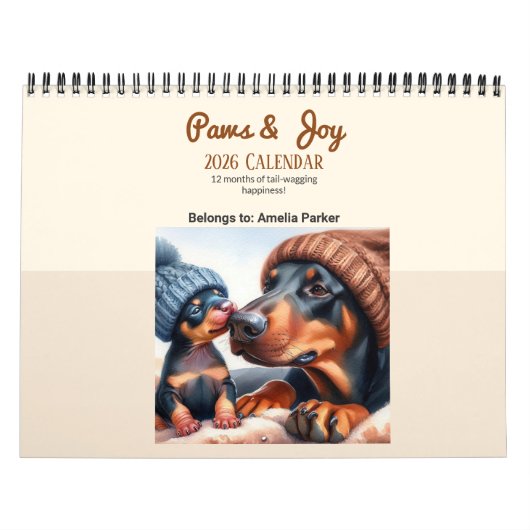 2026 Custom Dog Calendar Wall Art – Photo Calendar カレンダー (カバー)