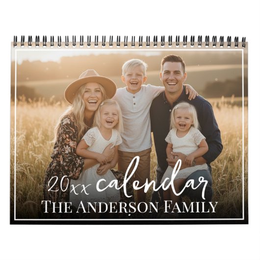 2026 Custom Family Photo Modern Elegant Script  カレンダー (カバー)
