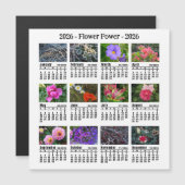 2026 Custom Flower magnetic white Calendar SU (正面/裏面)
