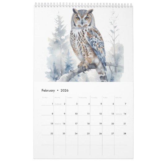 2026 Custom Forest Animals Photo Calendar カレンダー (2月 2026)