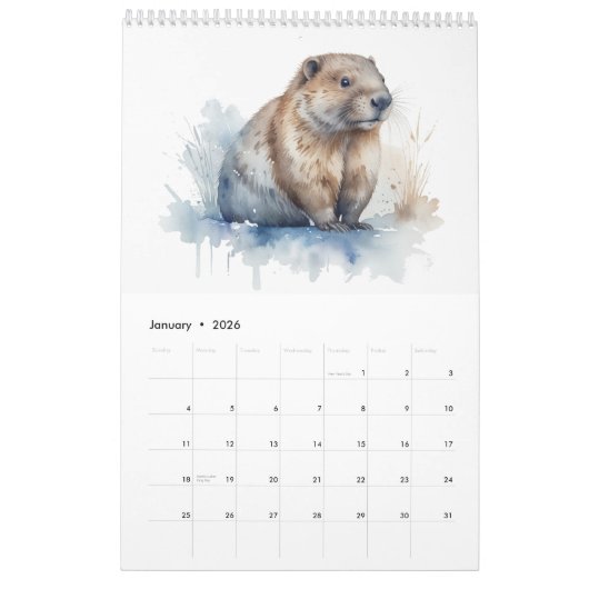 2026 Custom Forest Animals Photo Calendar カレンダー (1月 2026)