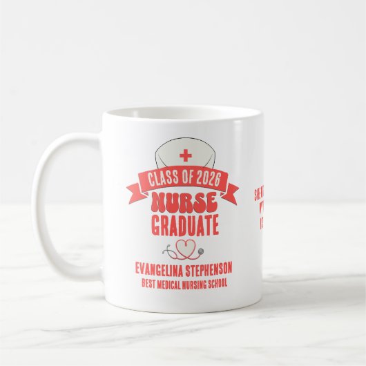 2026 Custom Nurse Graduate Gift for Nursing Grads コーヒーマグカップ (左)