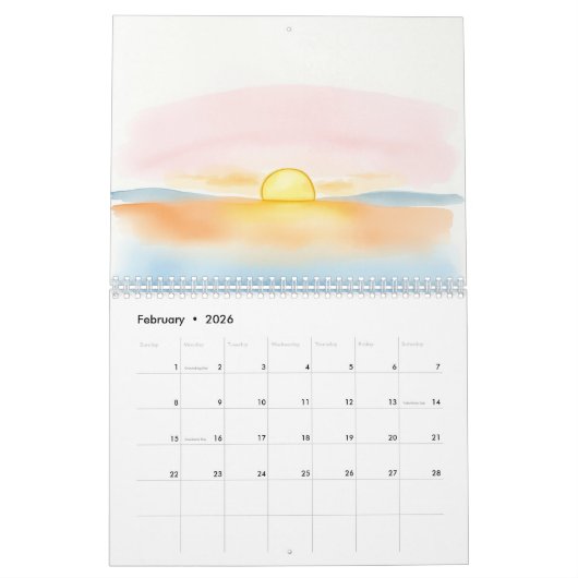 2026 Custom Photo Calendar カレンダー (2月 2026)