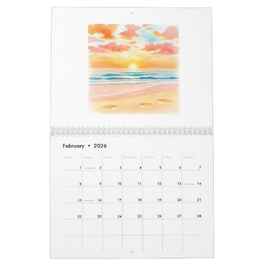 2026 Custom Photo Calendar カレンダー (2月 2026)