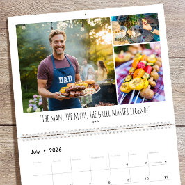 2026 Custom Photo Fun Family Quotes Modern カレンダー