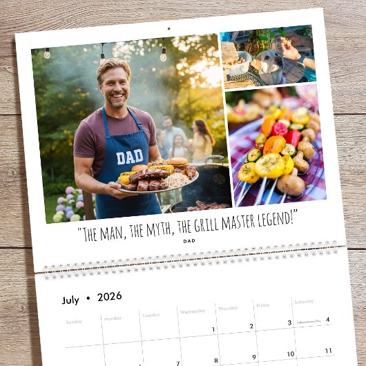 2026 Custom Photo Fun Family Quotes Modern カレンダー