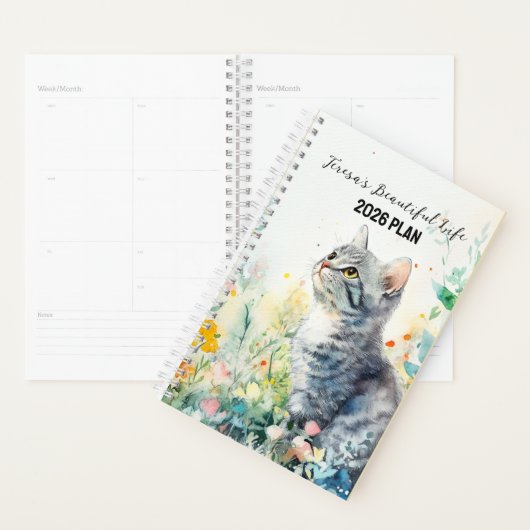2026 Custom Planner | Floral Cat Planner プランナー手帳 (ディスプレー)