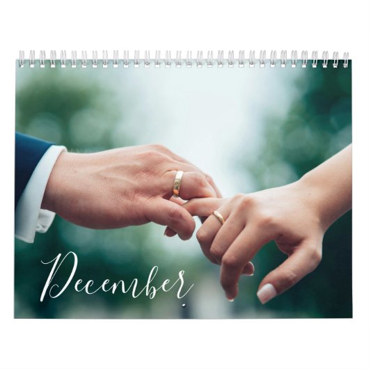 2026 Custom Wedding Photo Chic Script Calendar カレンダー (カバー)