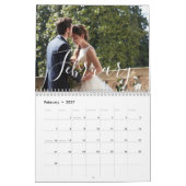 2026 Custom Wedding Photo Chic Script Calendar カレンダー (2月 2027)