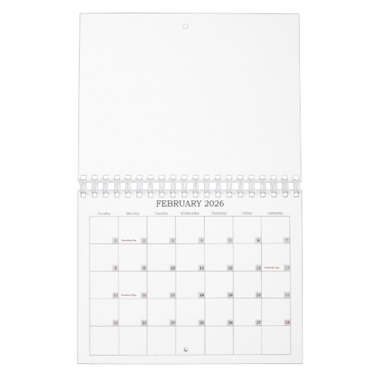 2026 Customizable Calendar - Upload Your Photos カレンダー (2月 2026)