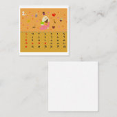 2026 Cute Cartoon Yoga Poses Calendar, Health  スクエア名刺 (正面/裏面)
