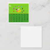 2026 Cute Cartoon Yoga Poses Calendar, Health  スクエア名刺 (正面/裏面)
