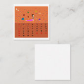 2026 Cute Cartoon Yoga Poses Calendar, Health  スクエア名刺 (正面/裏面)