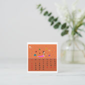 2026 Cute Cartoon Yoga Poses Calendar, Health  スクエア名刺 (スタンド正面)