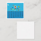 2026 Cute Cartoon Yoga Poses Calendar, Health  スクエア名刺 (正面/裏面)