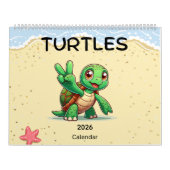 2026 Cute Turtles Celebrating Holidays  カレンダー (カバー)