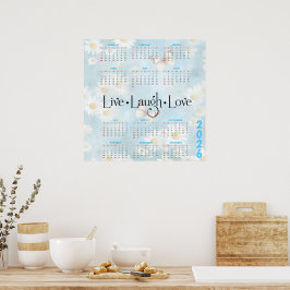 2026 Daisy Butterfly Calendar ポスター