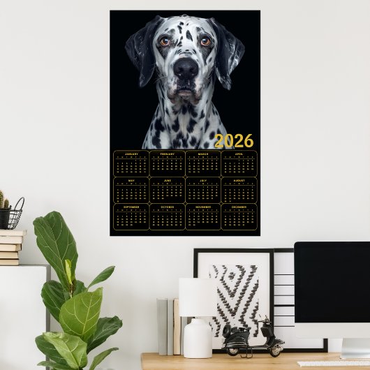 2026 Dalmatian Dog Calendar  ポスター (ホームオフィス)