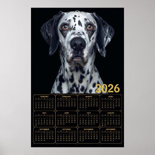 2026 Dalmatian Dog Calendar  ポスター (正面)