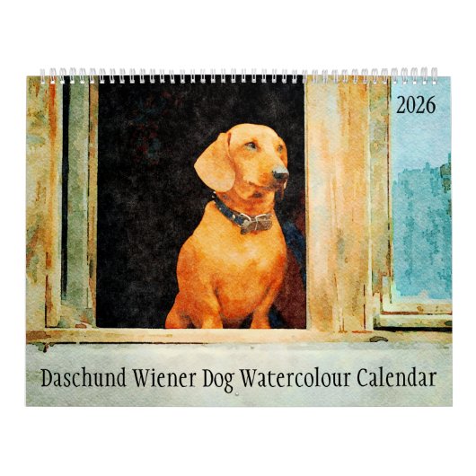 2026 Daschund Wiener Dog カレンダー (カバー)