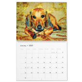 2026 Daschund Wiener Dog  カレンダー (1月 2027)