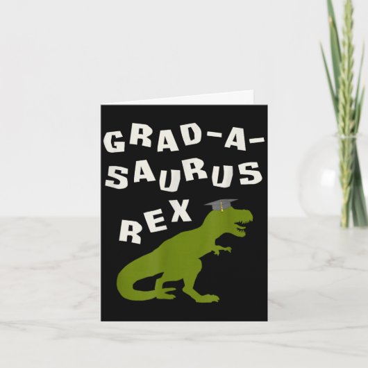 2026 dinosaur graduation funny t rex college high カード (正面)