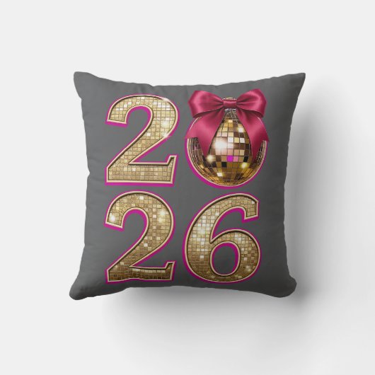 2026 Disco Ball Decorative Pillow クッション (裏面)