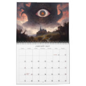 2026 Eldritch Lands 5暗いファンタジーホラーアート カレンダー (1月 2027)