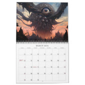 2026 Eldritch Lands 6暗いファンタジーホラーアート カレンダー (3月 2026)