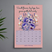 2026 Elegant affirmation birth month flowers wall カレンダー