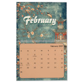 2026 elegant chinoiserie wall  カレンダー (2月 2027)