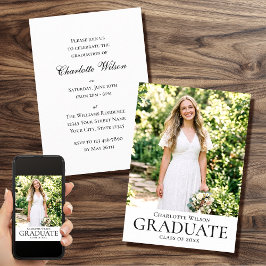 2026 Elegant Graduation Party Invitation Photo 招待状