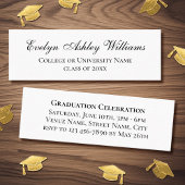 2026 Elegant Graduation Script Invitation Cards スキニー名刺