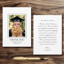 2026 Elegant Graduation Thank You Photo Card サンキューカード