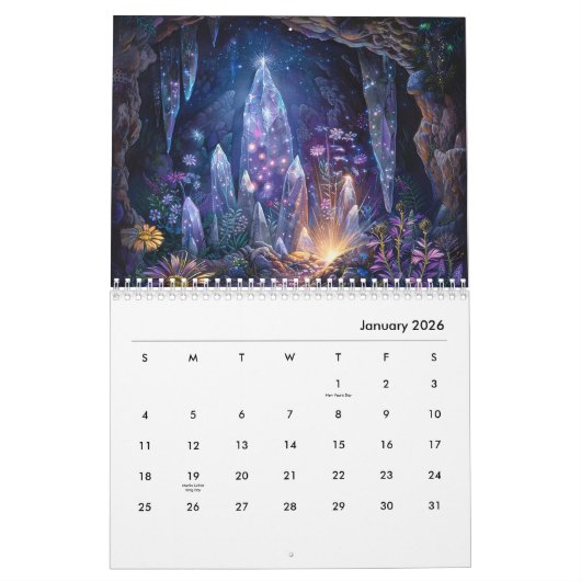 2026 Enchanted Celestial Mystic Art Calendar カレンダー (1月 2026)
