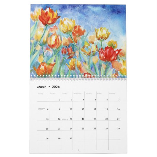 2026 Enchanted Gardens Calendar カレンダー (3月 2026)