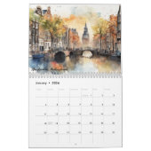 2026 European Capital Cities Watercolor Travel Art カレンダー (1月 2026)
