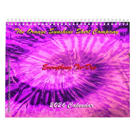 2026 Everything Tie-Dye Calendar カレンダー (カバー)
