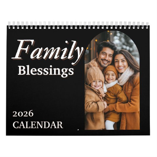 2026 Family Blessings Photos Scripture Christian カレンダー (カバー)