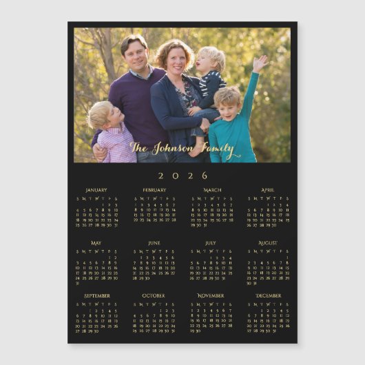 2026 Family Name Photo Calendar Personalized Card (正面)