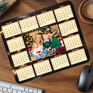  2026 Family photo calendar new year mousepads マウスパッド