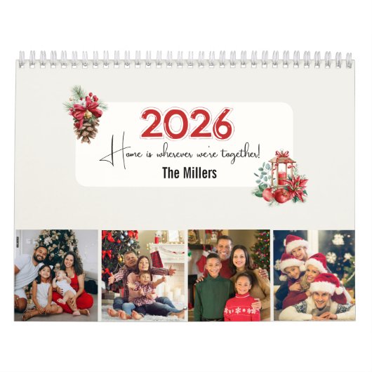 2026 Family Photo Collage Calendar Christmas Gift カレンダー (カバー)