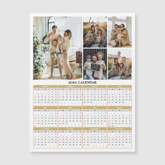 2026 Family Photos Calendar Magnetic Card (正面)