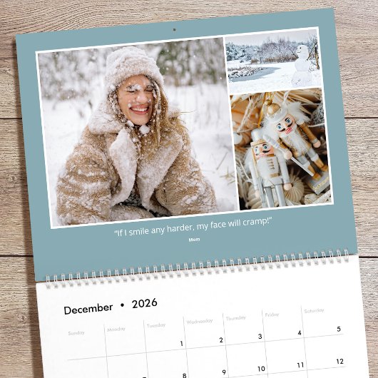 2026 Family Quotes & Funny Sayings Custom Photo カレンダー