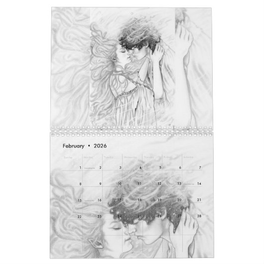 2026 Fantasy Art Calendar カレンダー (2月 2026)