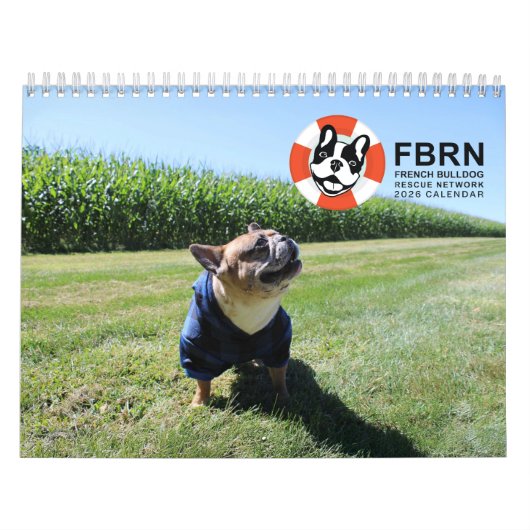 2026 FBRN French Bulldog Rescue Network Calendar カレンダー (カバー)