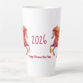 2026 Fiery Horse – Happy Chinese New Year カフェラテマグ (正面)