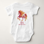 2026 Fiery Horse – Happy Chinese New Year ベビーボディスーツ (裏面)