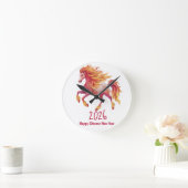 2026 Fiery Horse – Happy Chinese New Year ラウンド壁時計 (ホーム)