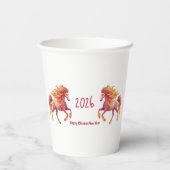 2026 Fiery Horse – Happy Chinese New Year 紙コップ (裏面)